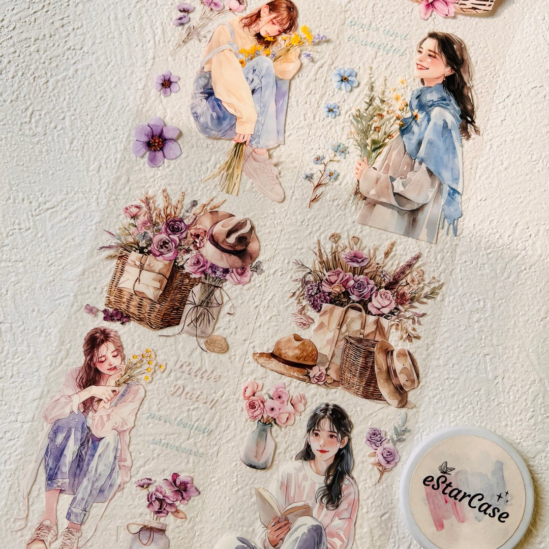 6.5cm*2m Dream of Soft Rain Blossoms Tape