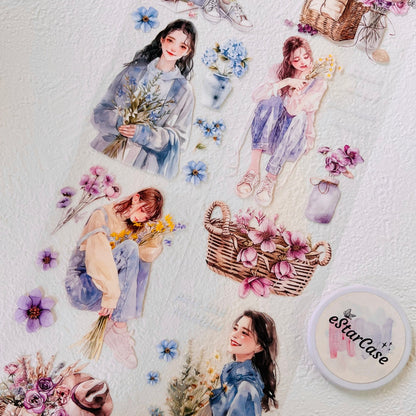 6.5cm*2m Dream of Soft Rain Blossoms Tape