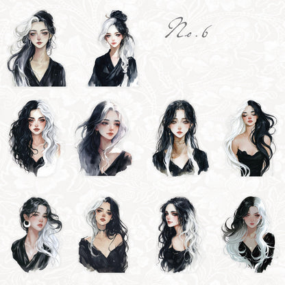 Dreamy Ballad Girl Stickers 10pcs