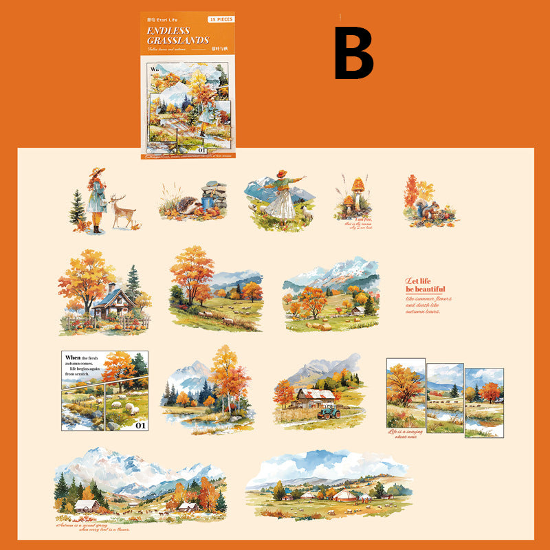 Endless Grasslands Sticker 15pcs