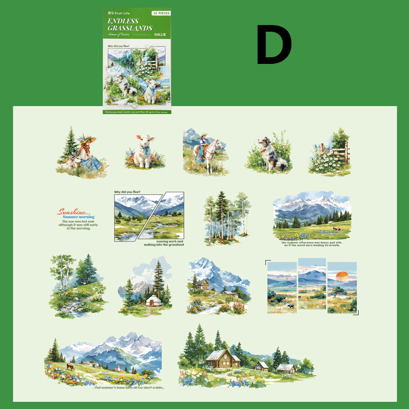 Endless Grasslands Sticker 15pcs