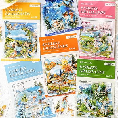 Endless Grasslands Sticker 15pcs