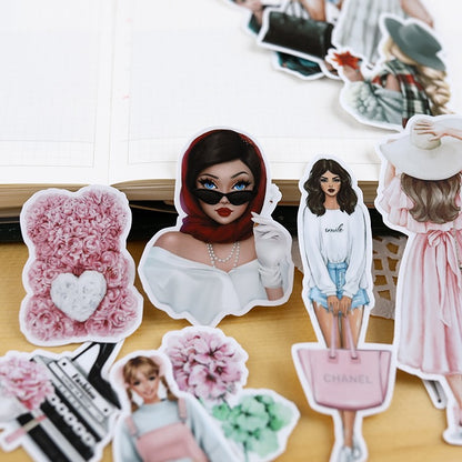 European Girl Stickers 21pcs