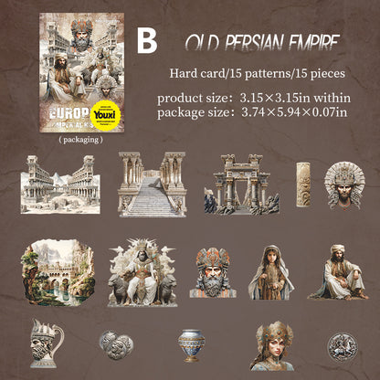 European Imperial History Sticker 15pcs