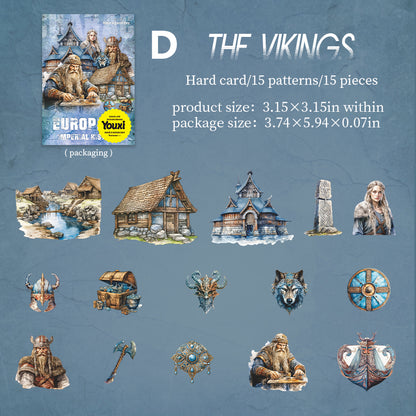 European Imperial History Sticker 15pcs