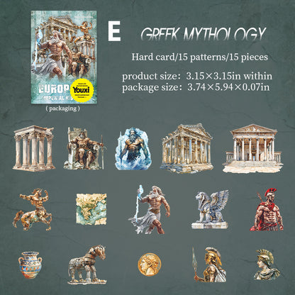 European Imperial History Sticker 15pcs