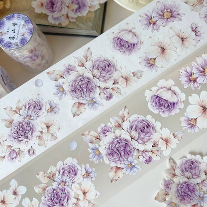 6cm*150cm Evening Mountain Purple Rose PET Washi Tape