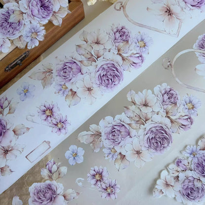 6cm*150cm Evening Mountain Purple Rose PET Washi Tape