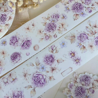 6cm*150cm Evening Mountain Purple Rose PET Washi Tape