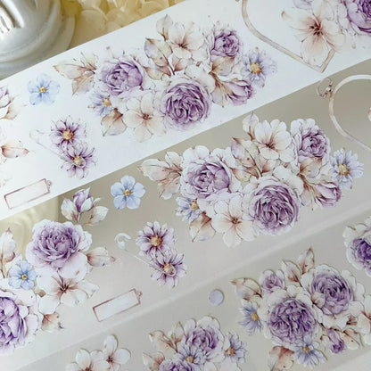 6cm*150cm Evening Mountain Purple Rose PET Washi Tape