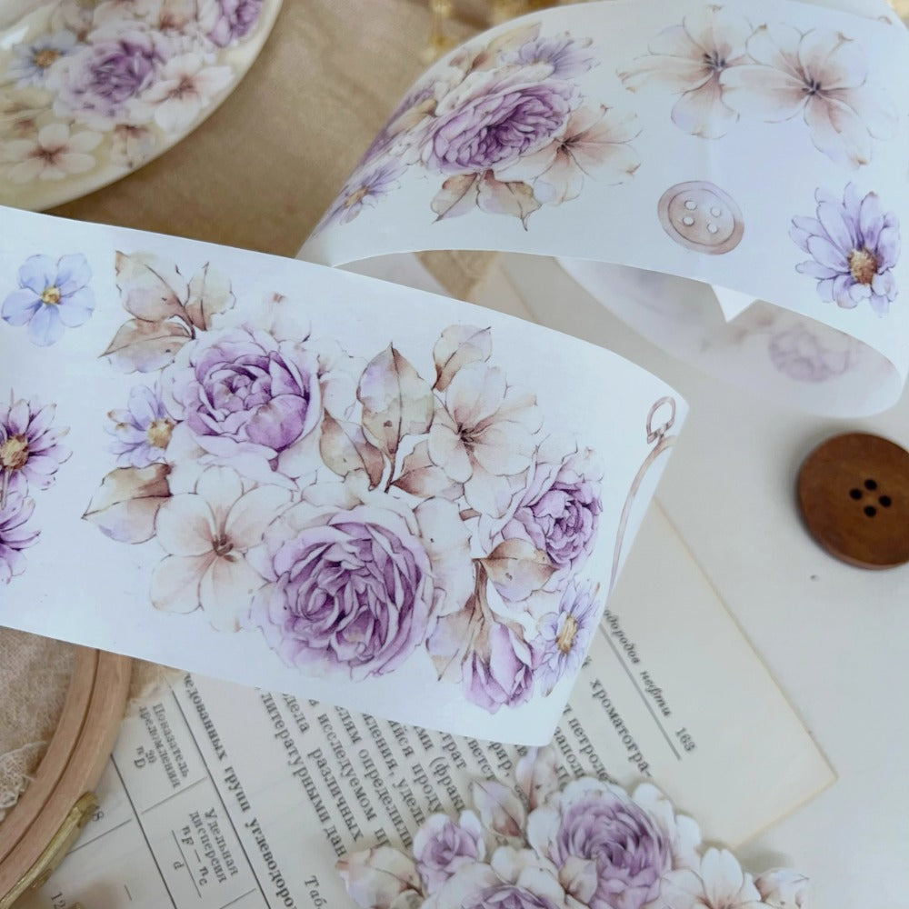 6cm*150cm Evening Mountain Purple Rose PET Washi Tape