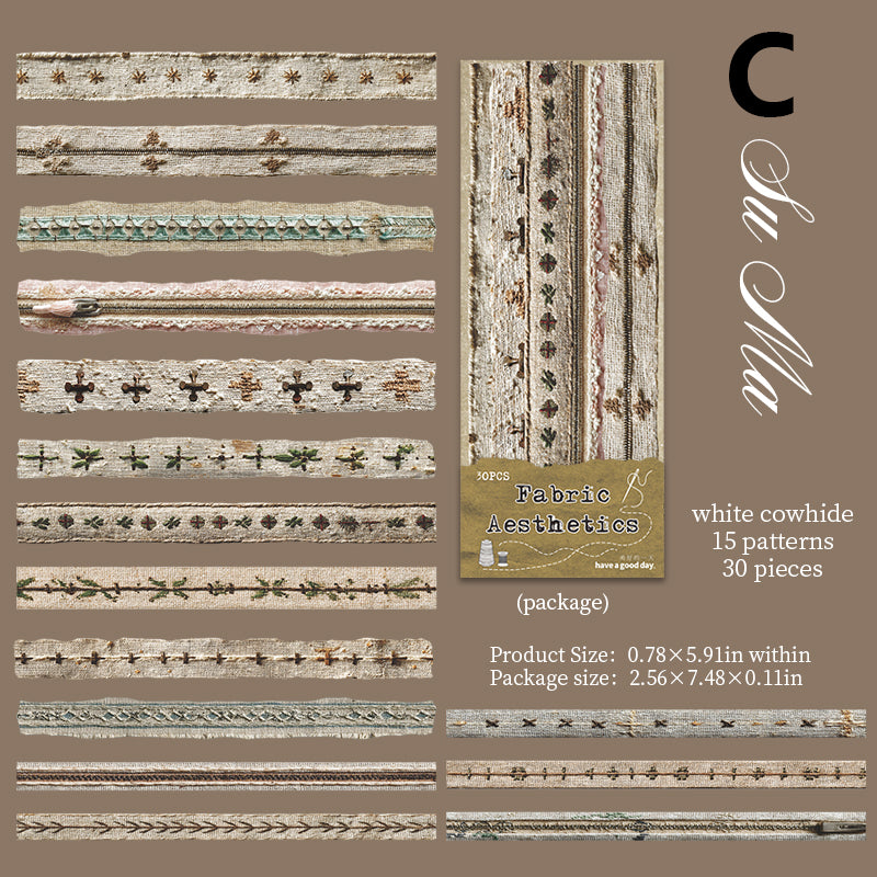 Fabric Aesthetics Stickers 30pcs