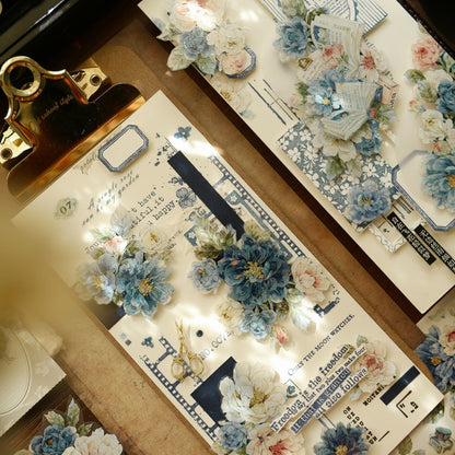 5.5cm*100cm Die-cutting Fantasy Blue Flower Tape