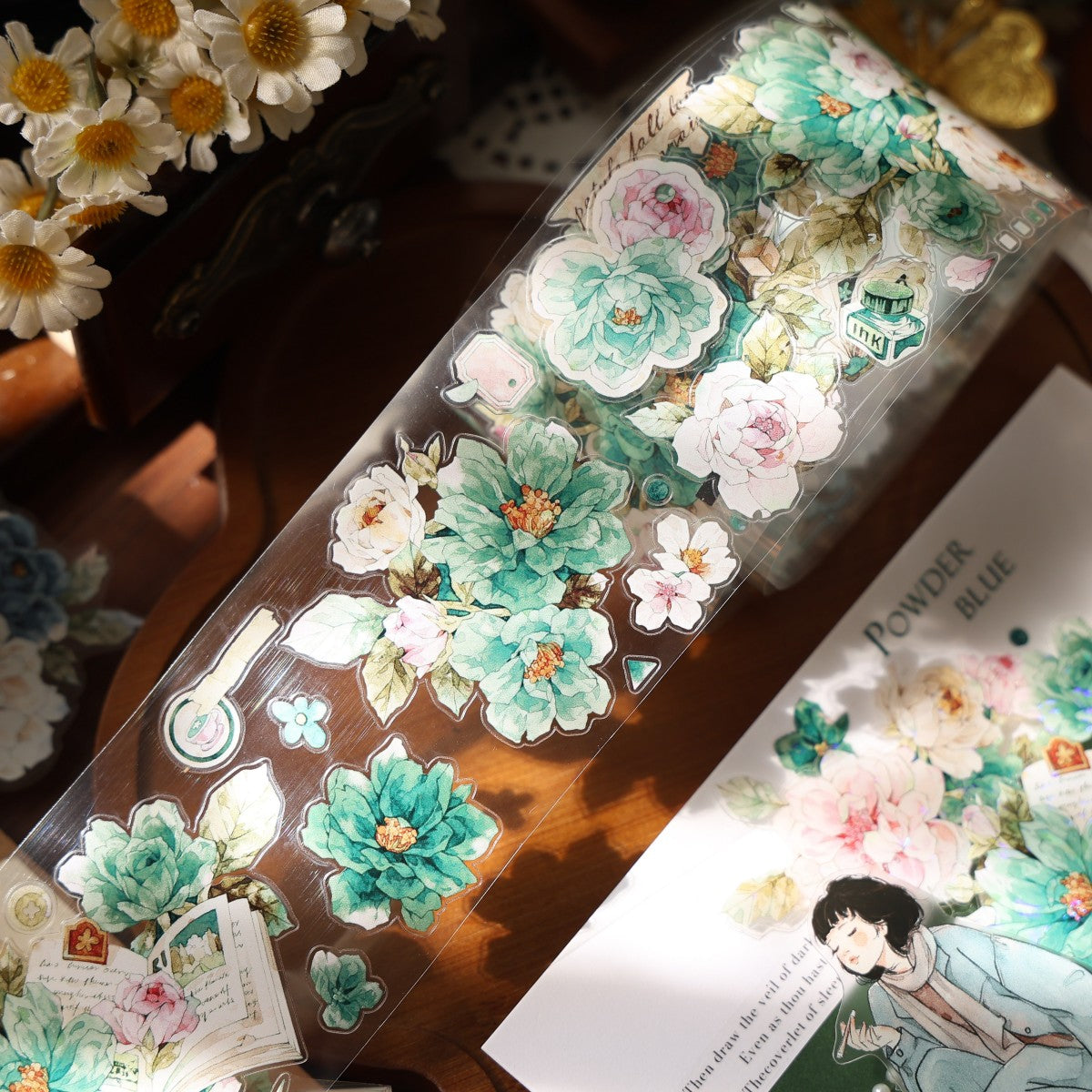 5.5cm*100cm Die-cutting Fantasy Green Flower Tape