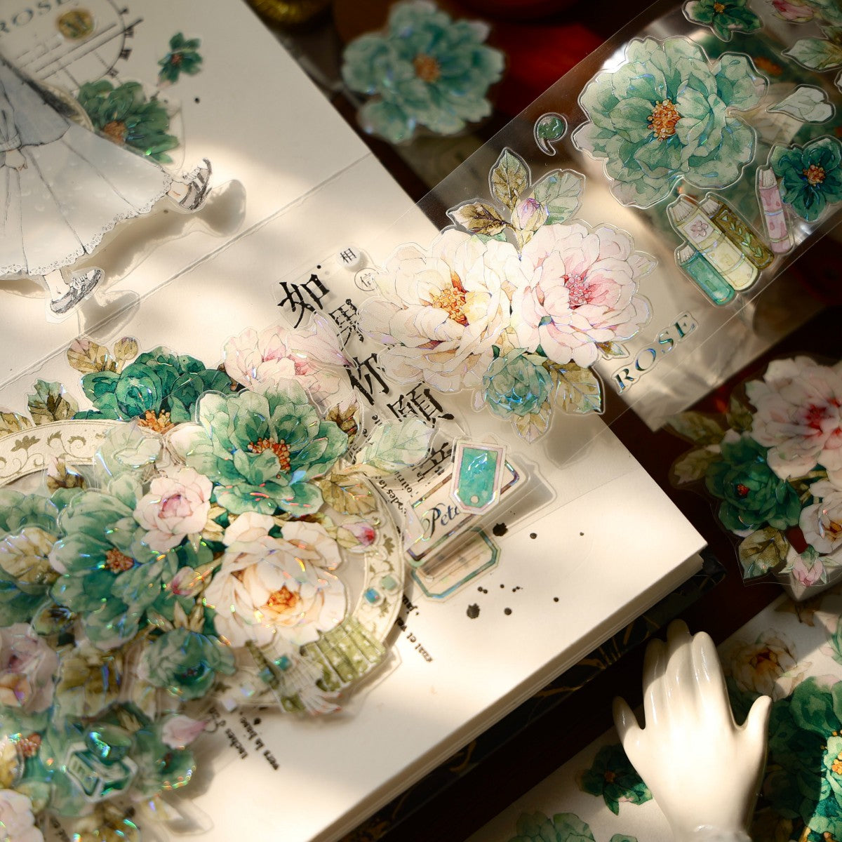 5.5cm*100cm Die-cutting Fantasy Green Flower Tape