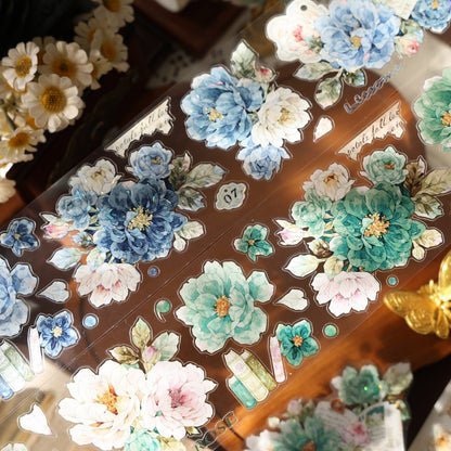 5.5cm*100cm Die-cutting Fantasy Blue Flower Tape