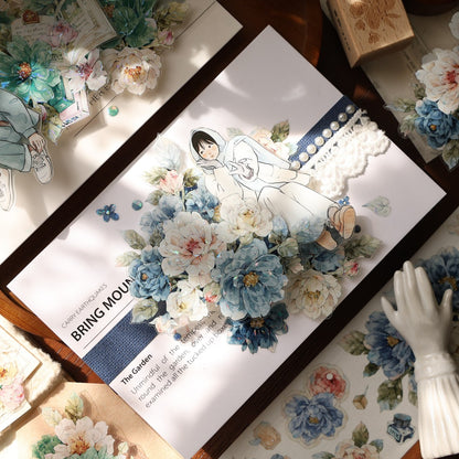 5.5cm*100cm Die-cutting Fantasy Blue Flower Tape