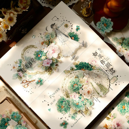 5.5cm*100cm Die-cutting Fantasy Green Flower Tape