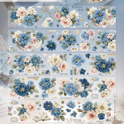5.5cm*100cm Die-cutting Fantasy Blue Flower Tape