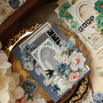 5.5cm*100cm Die-cutting Fantasy Blue Flower Tape