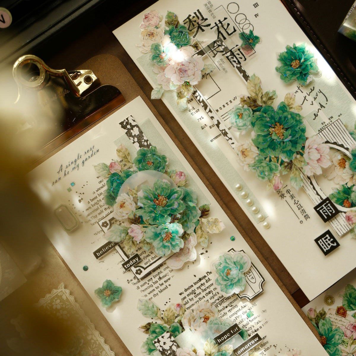 5.5cm*100cm Die-cutting Fantasy Green Flower Tape