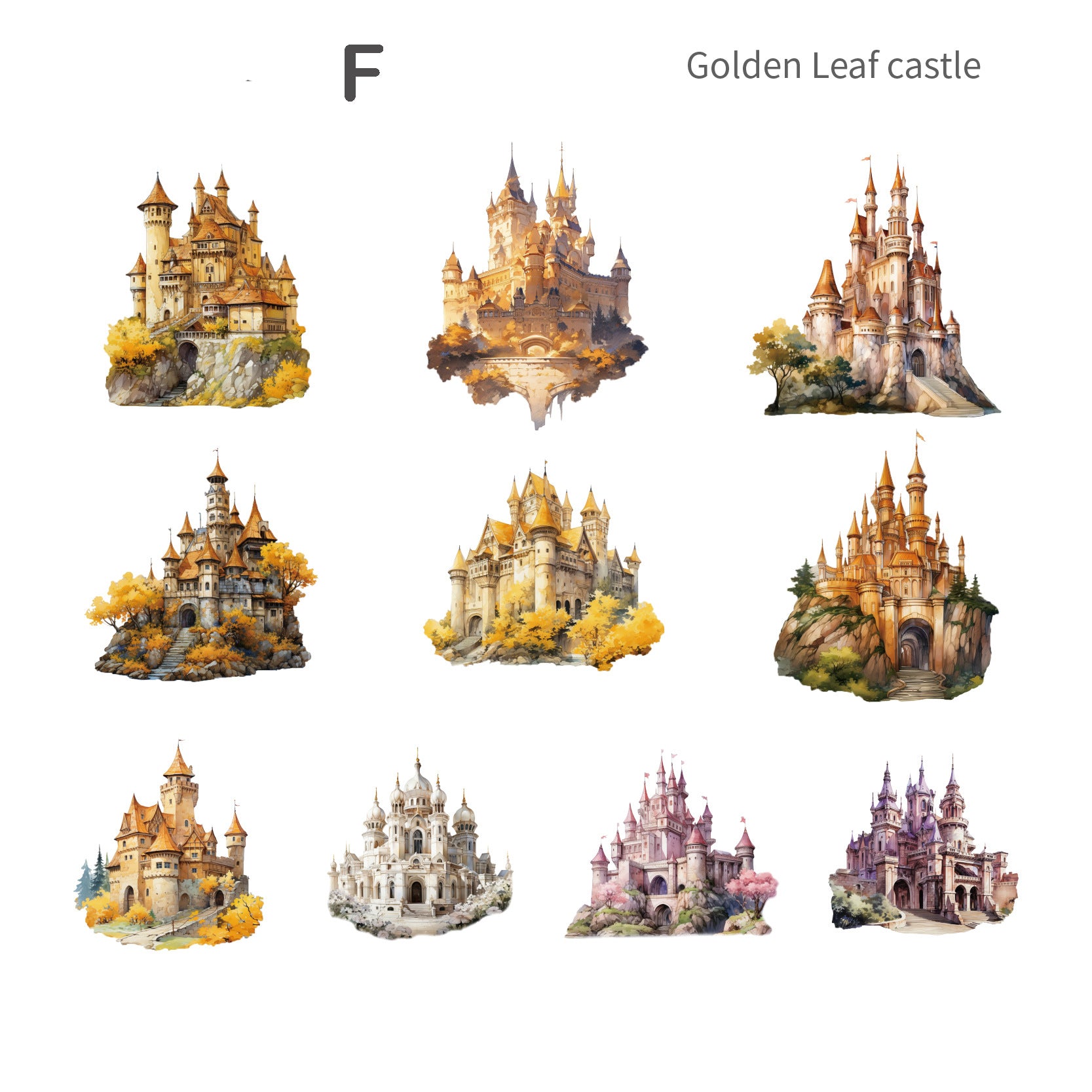 Fantasy Castle Stickers 20pcs