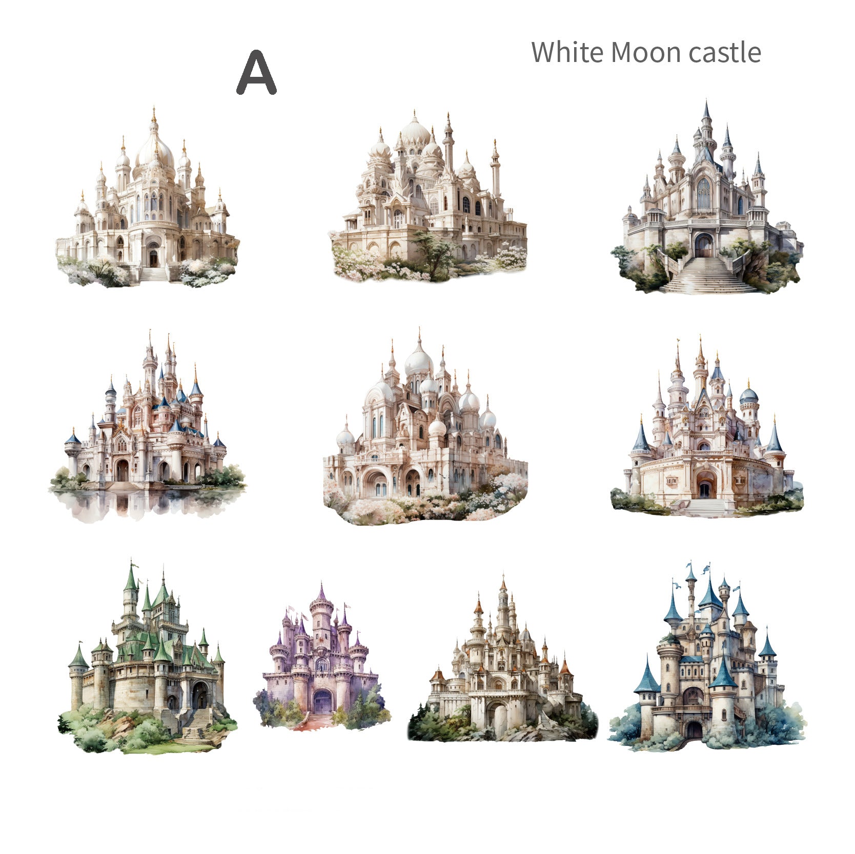 Fantasy Castle Stickers 20pcs