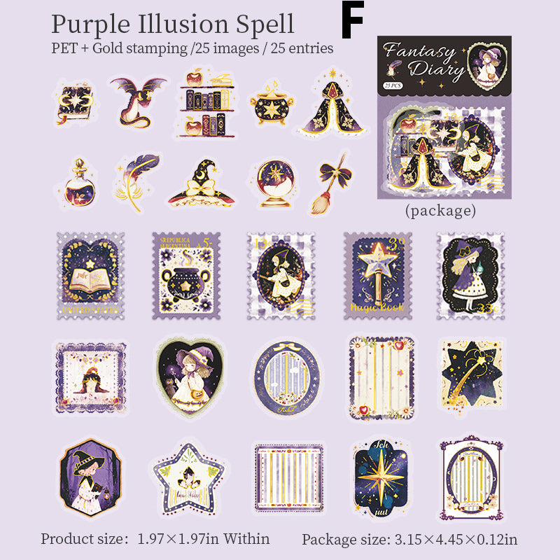Fantasy Diary Sticker 25pcs