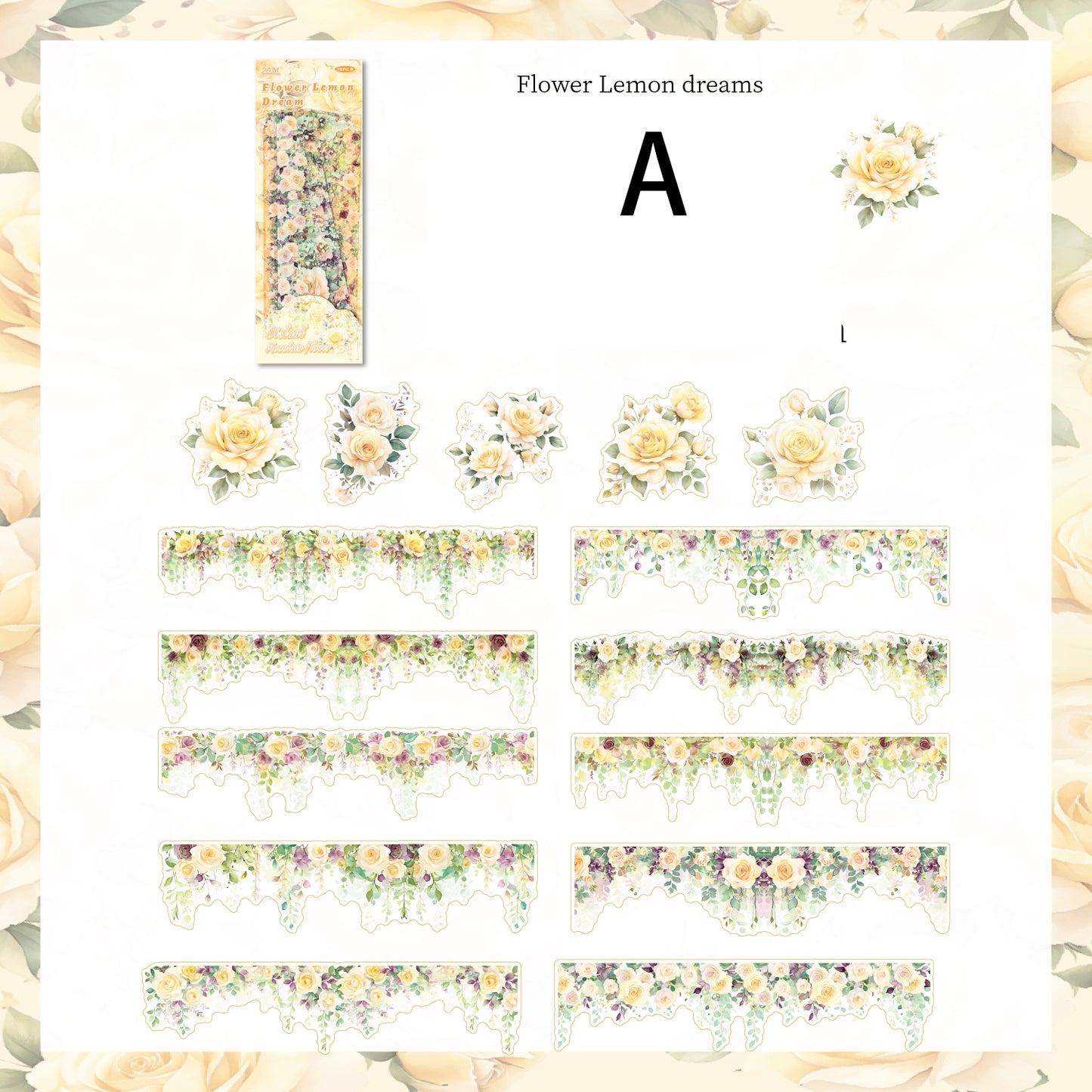Far Mounrain Flowers Sticker 15pcs
