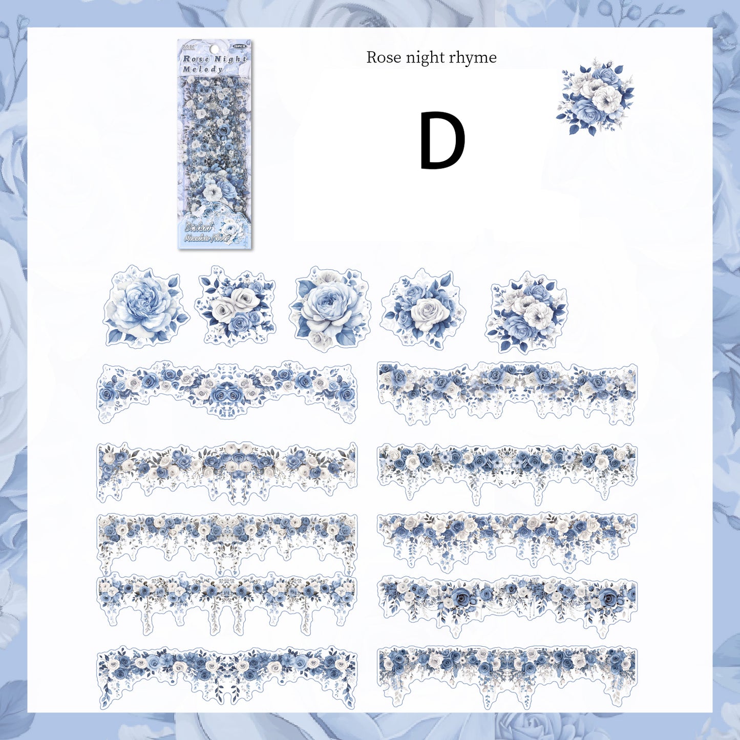 Far Mounrain Flowers Sticker 15pcs