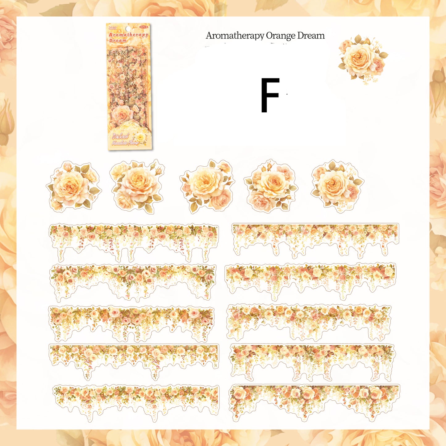 Far Mounrain Flowers Sticker 15pcs