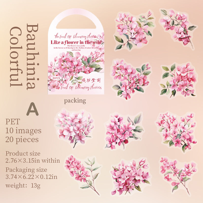 Feast of Blooming Flowers Stickers 20pcs