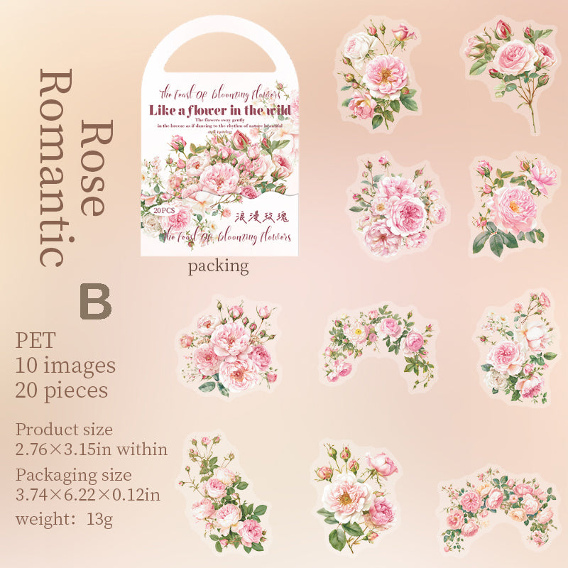 Feast of Blooming Flowers Stickers 20pcs