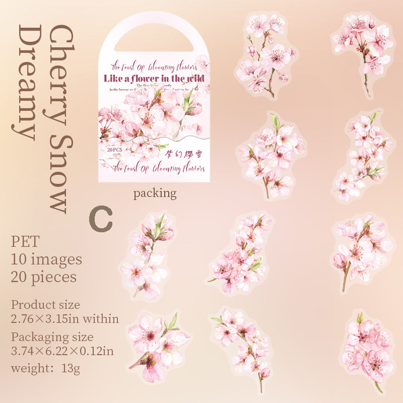 Feast of Blooming Flowers Stickers 20pcs