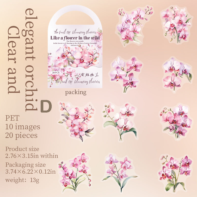 Feast of Blooming Flowers Stickers 20pcs