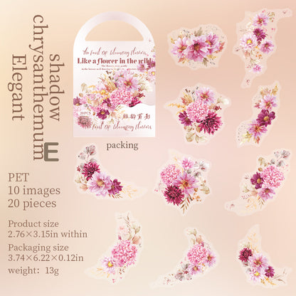 Feast of Blooming Flowers Stickers 20pcs