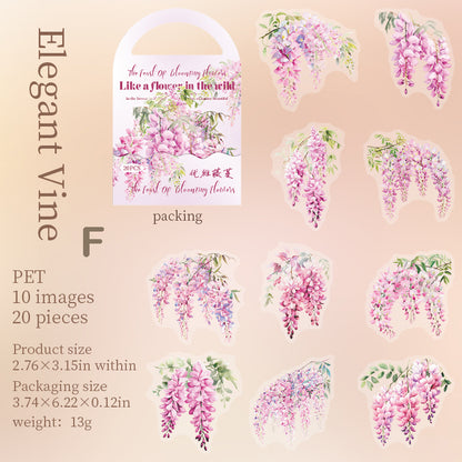 Feast of Blooming Flowers Stickers 20pcs