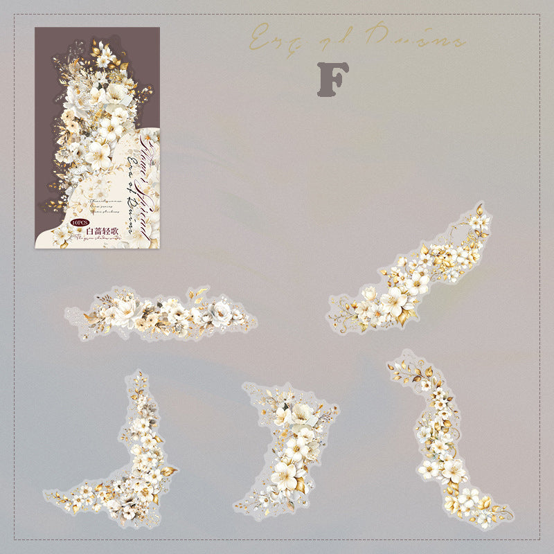 Floral Border Expansion Sticker 10pcs