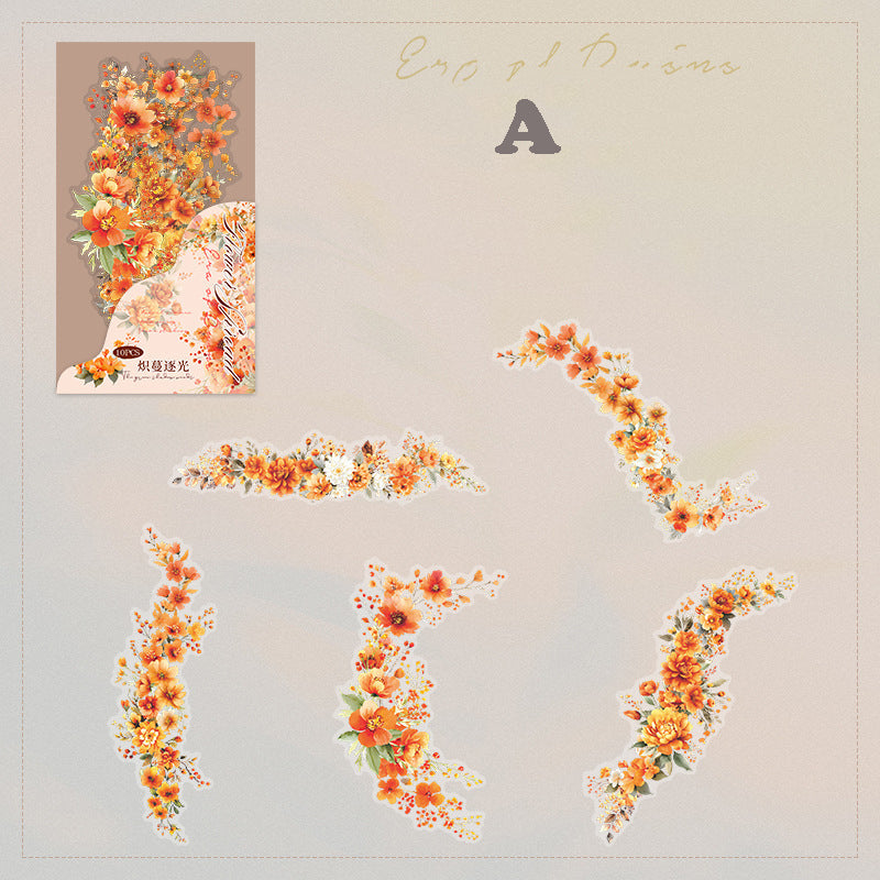 Floral Border Expansion Sticker 10pcs