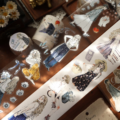 6cm*100cm Die-cutting Floral Maider Character Tape