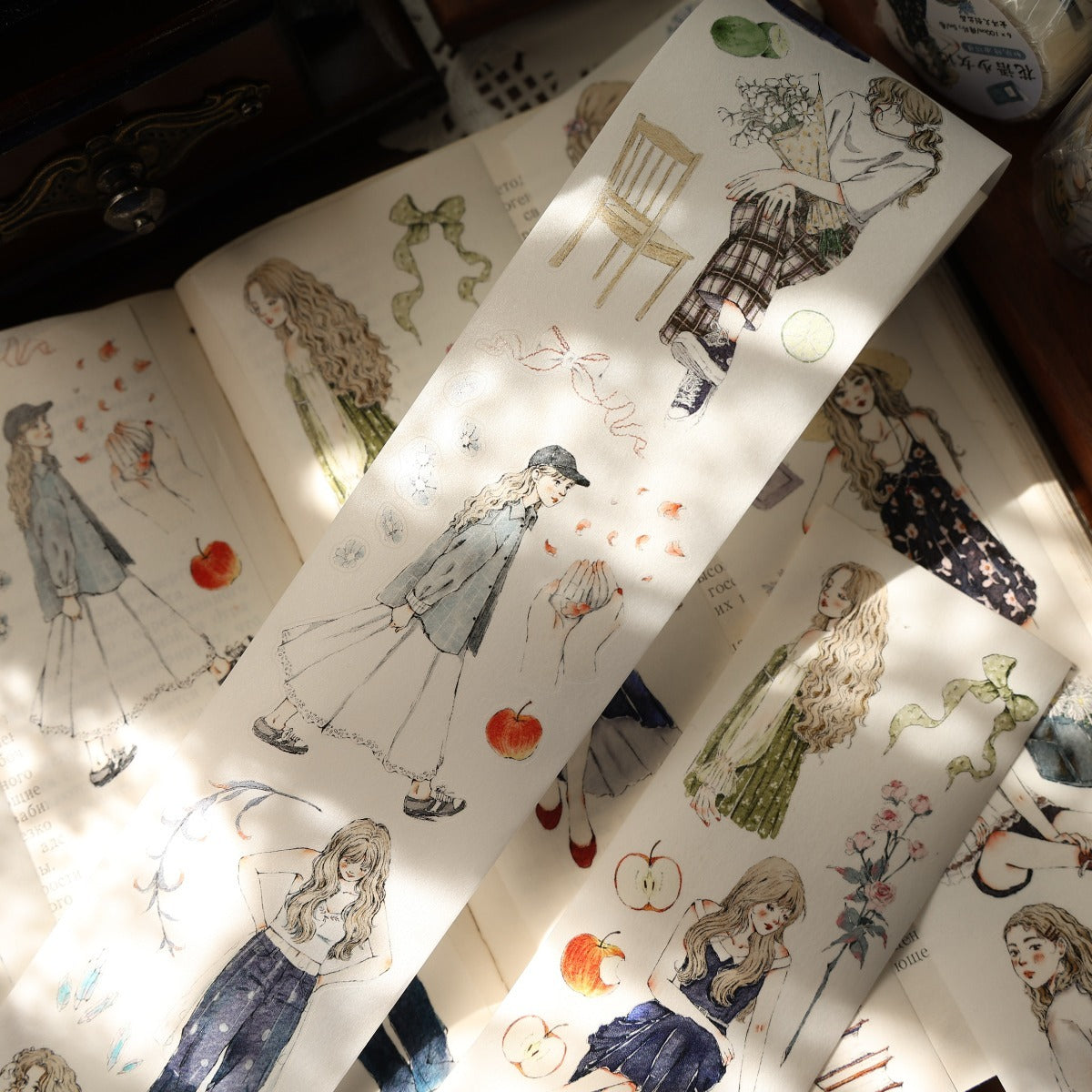 6cm*100cm Die-cutting Floral Maider Character Tape