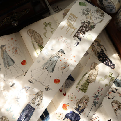 6cm*100cm Die-cutting Floral Maider Character Tape