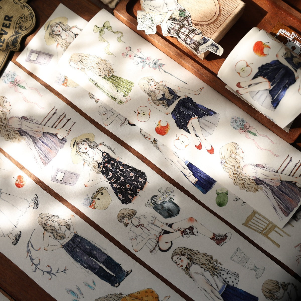 6cm*100cm Die-cutting Floral Maider Character Tape