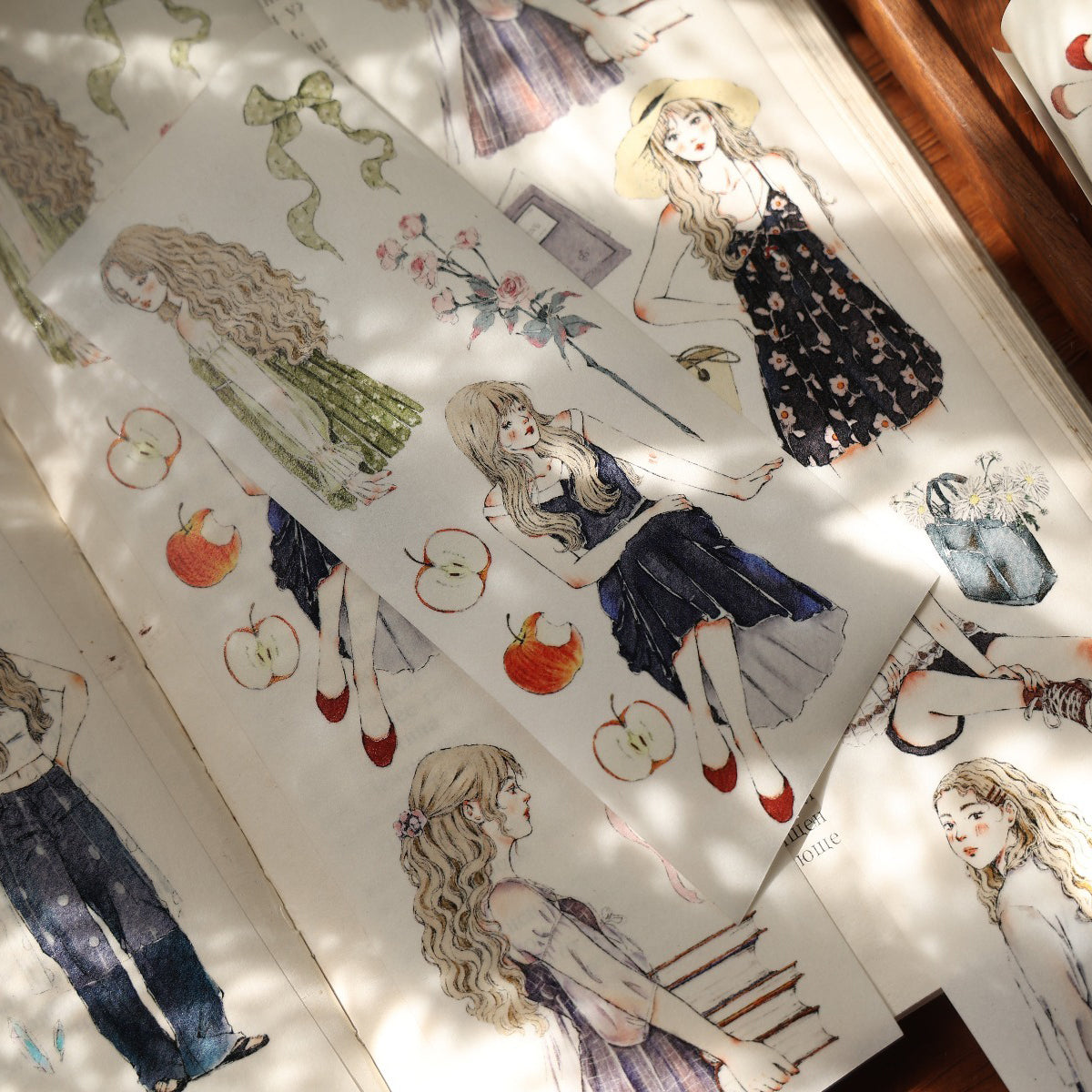 6cm*100cm Die-cutting Floral Maider Character Tape