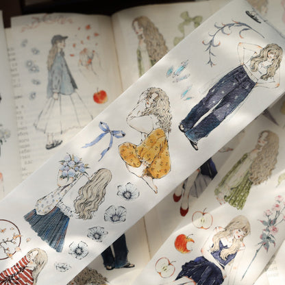 6cm*100cm Die-cutting Floral Maider Character Tape