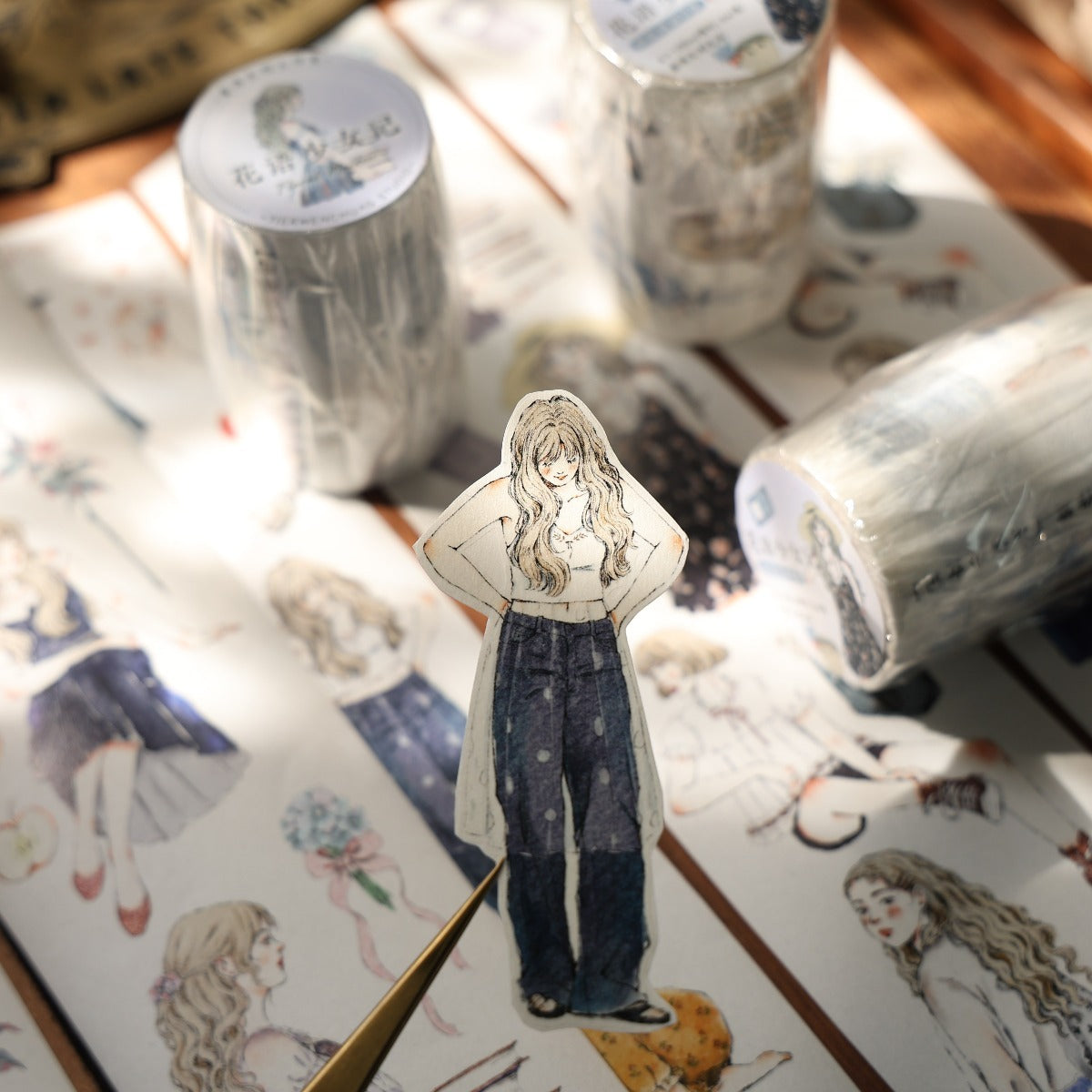 6cm*100cm Die-cutting Floral Maider Character Tape