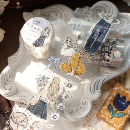 6cm*100cm Die-cutting Floral Maider Character Tape