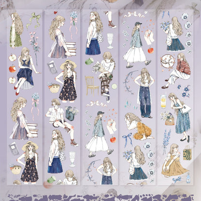 6cm*100cm Die-cutting Floral Maider Character Tape