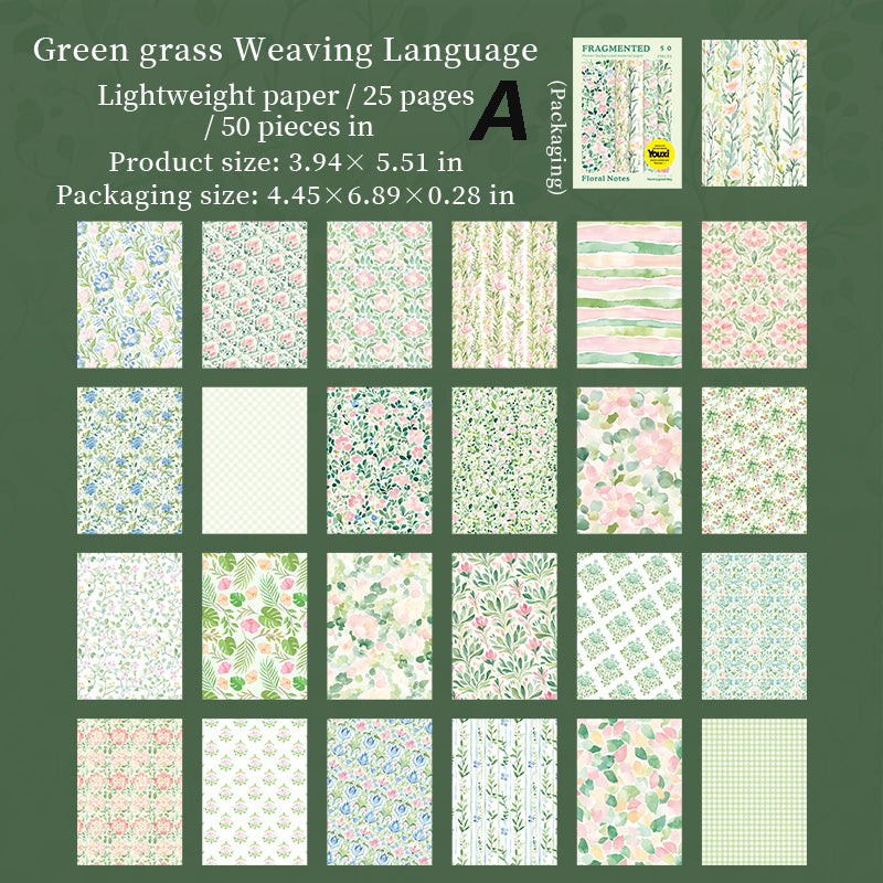 Floral Notes Sticker 50pcs