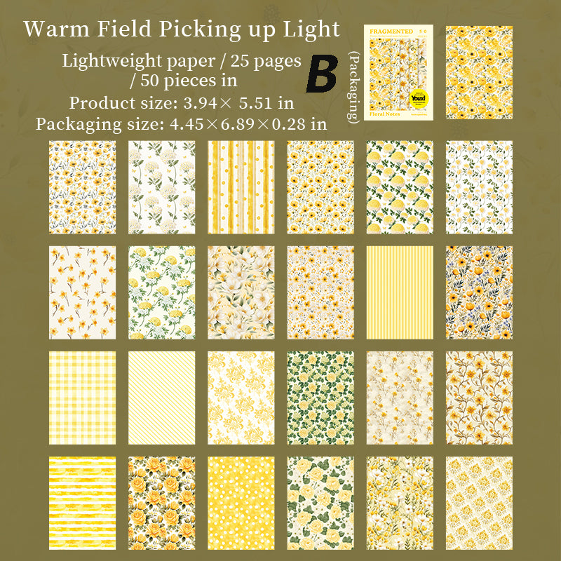 Floral Notes Sticker 50pcs